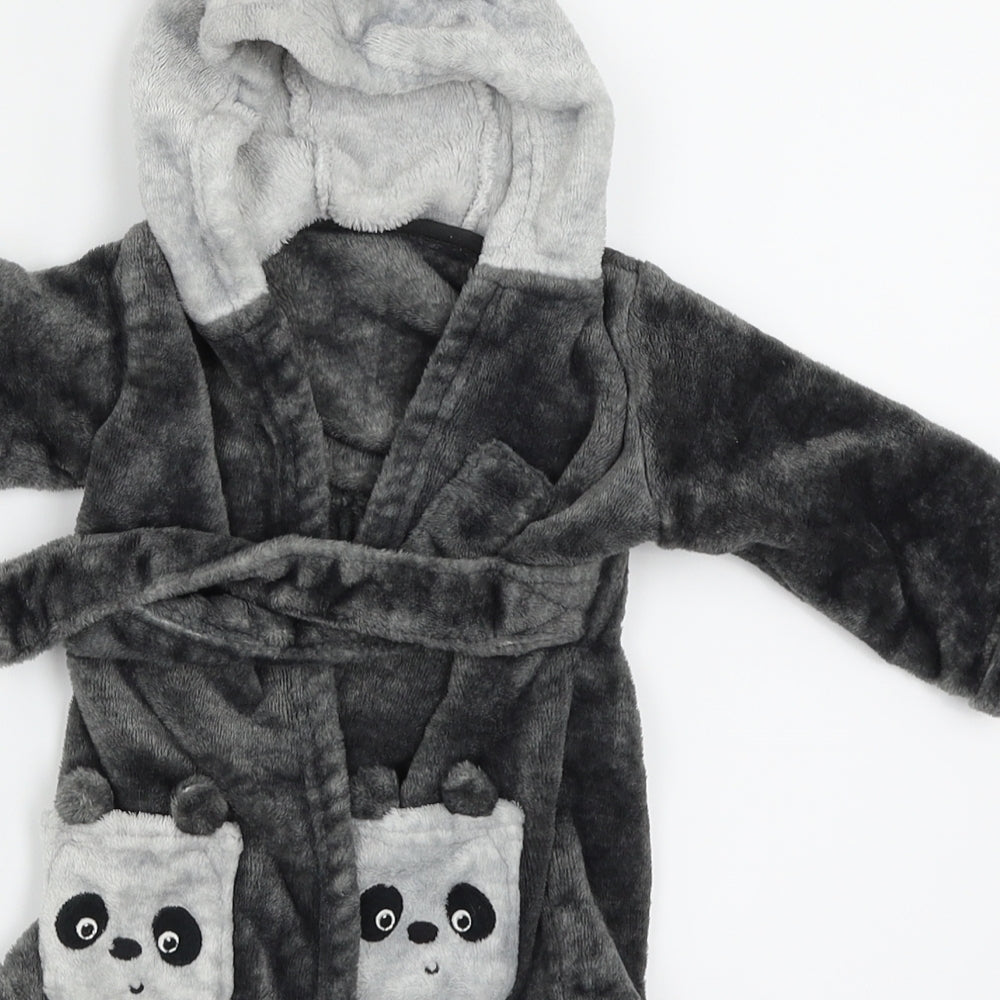 George Girls Grey Solid Kaftan Robe Size 3-6 Months - Panda