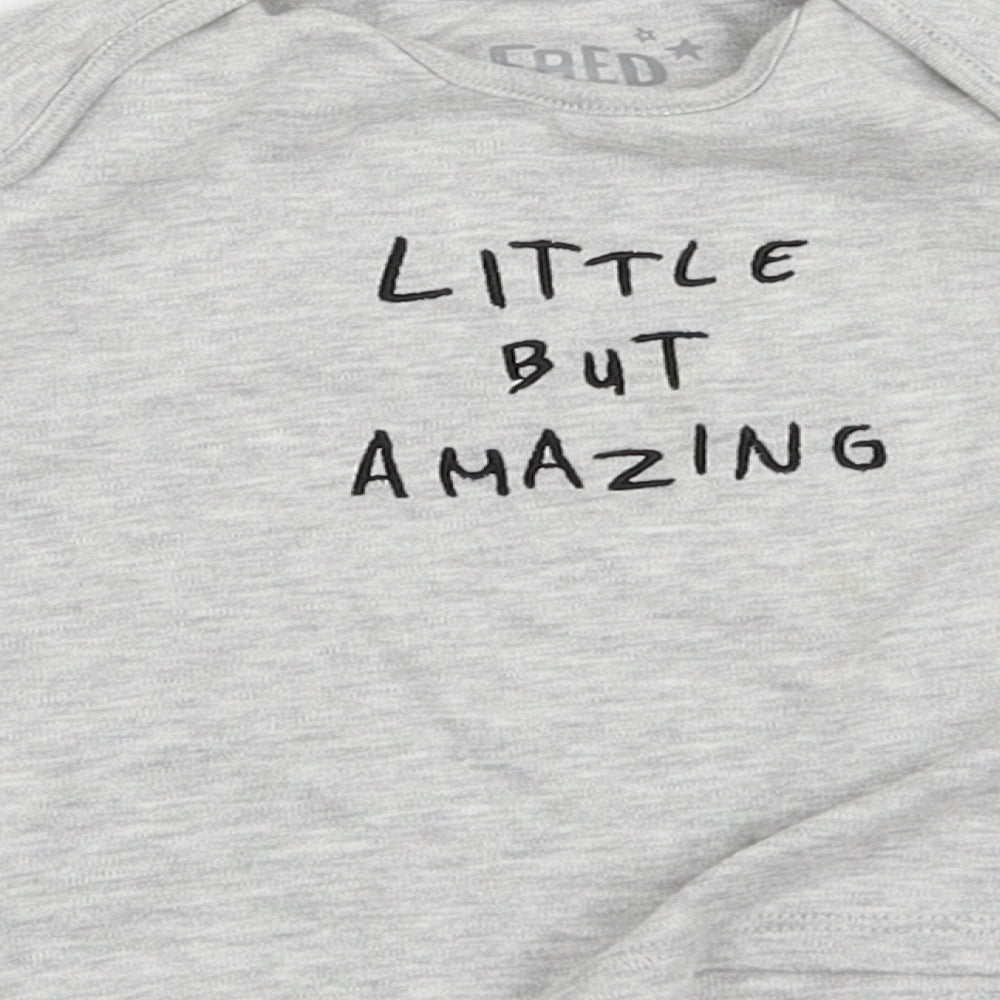 FRED & FLO Boys Grey Basic T-Shirt Size 3-6 Months