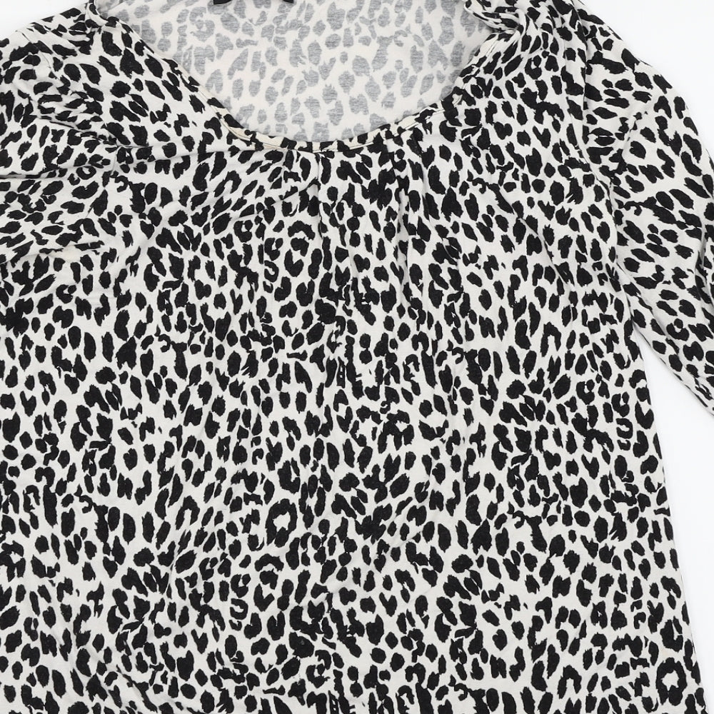 Moda Womens Multicoloured Animal Print Basic Blouse Size 12