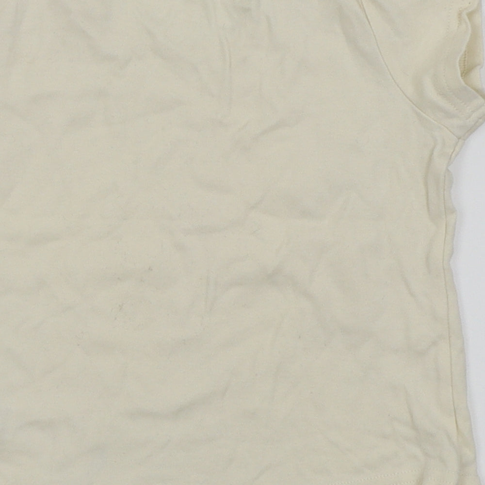 Marks & Spencer Girls White Basic T-Shirt Size 6 Years