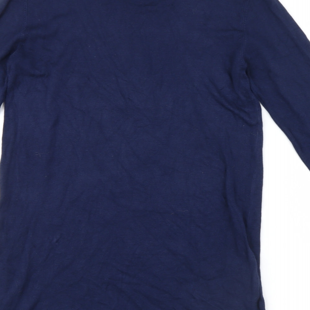 Atmosphere Womens Blue Knit Basic T-Shirt Size 6 - Long