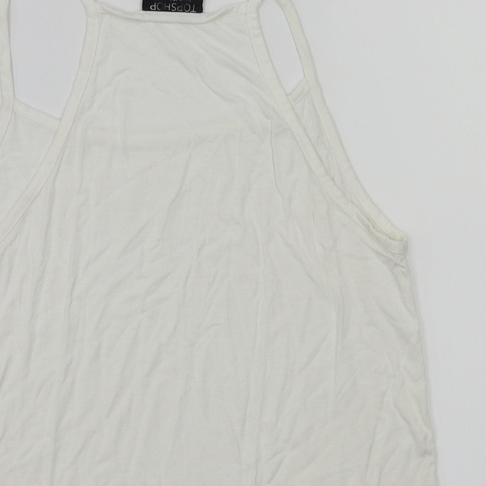 Topshop Womens White Basic T-Shirt Size 6