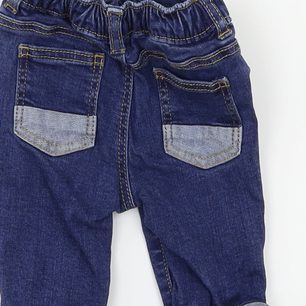 George Girls Blue Cargo Jeans Size 0-3 Months