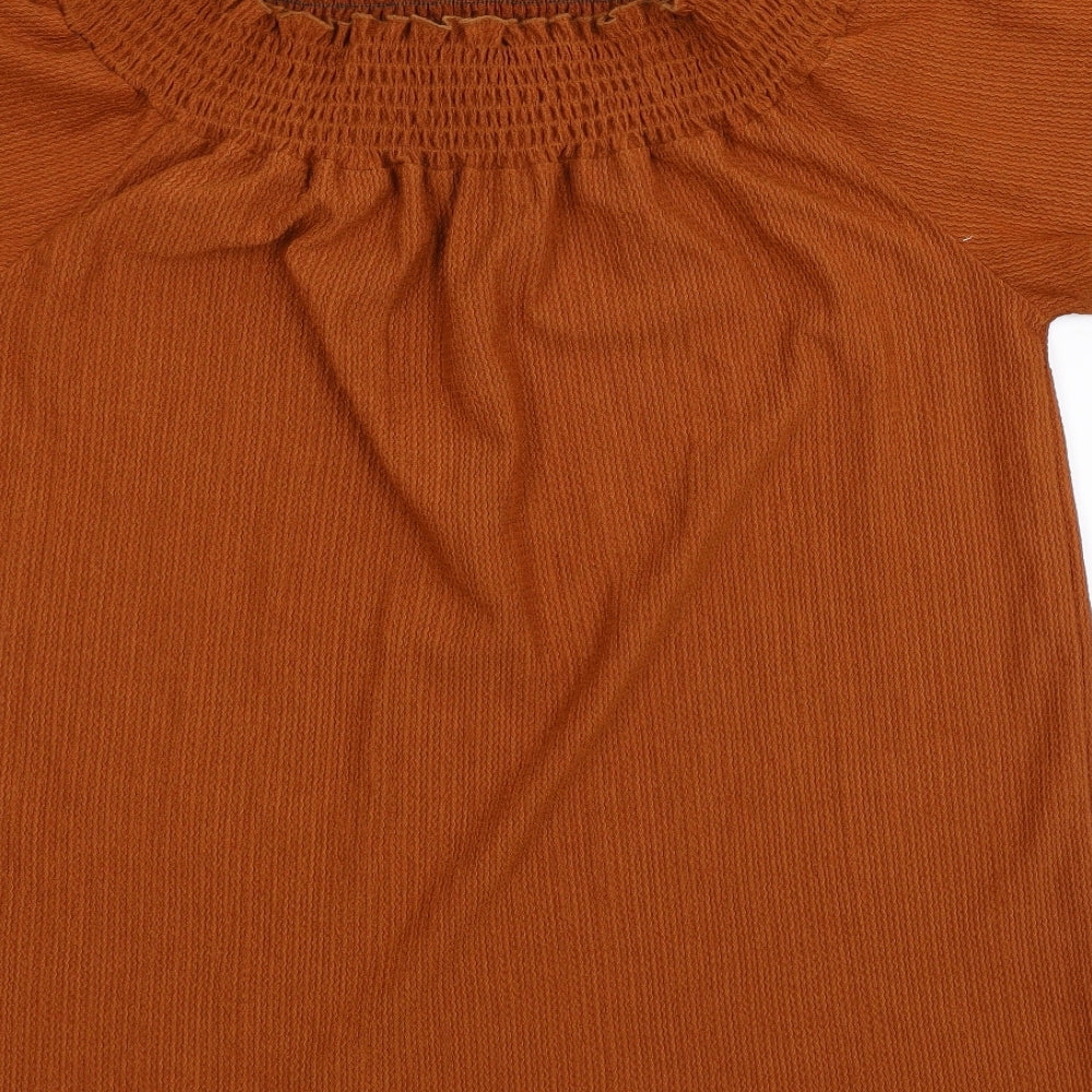 George Womens Orange Basic Blouse Size 16