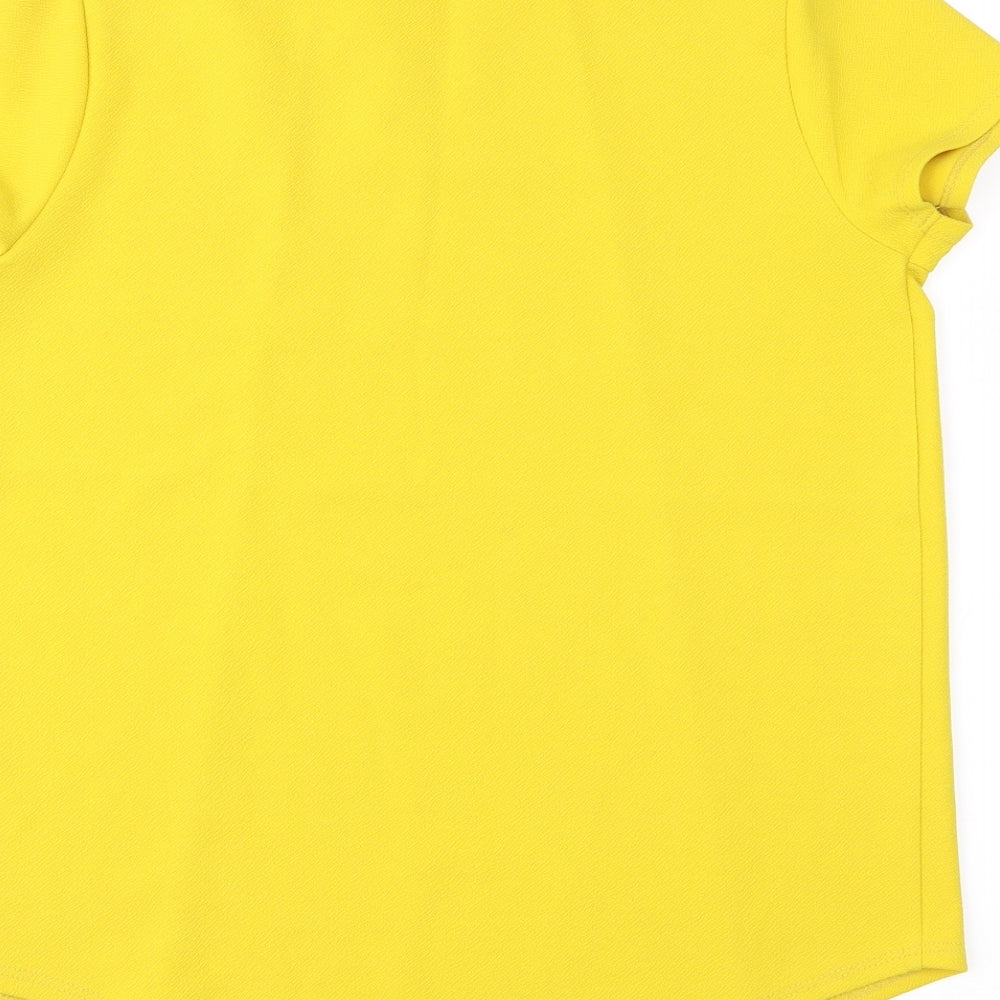 Papaya Womens Yellow Basic Blouse Size 10