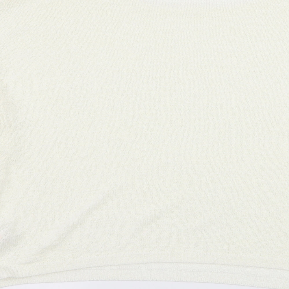 Primark Womens White Knit Pullover Jumper Size 18