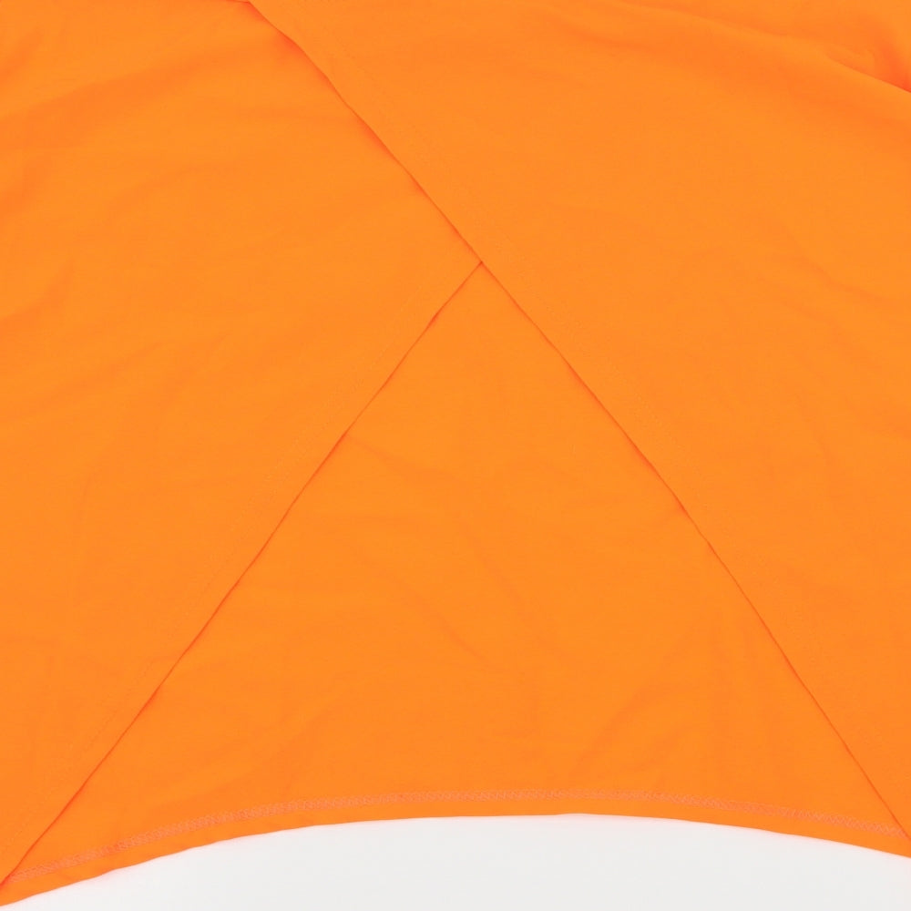 Brand and care label for Ruiyige women’s orange basic blouse, size 3XL, - neon
