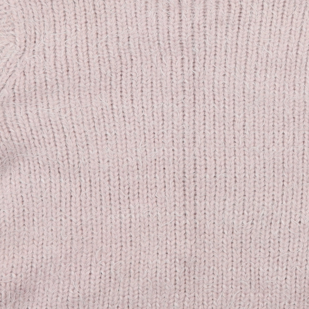 New Look Womens Pink Knit Pullover Jumper Size 10 - Embelished Neckline