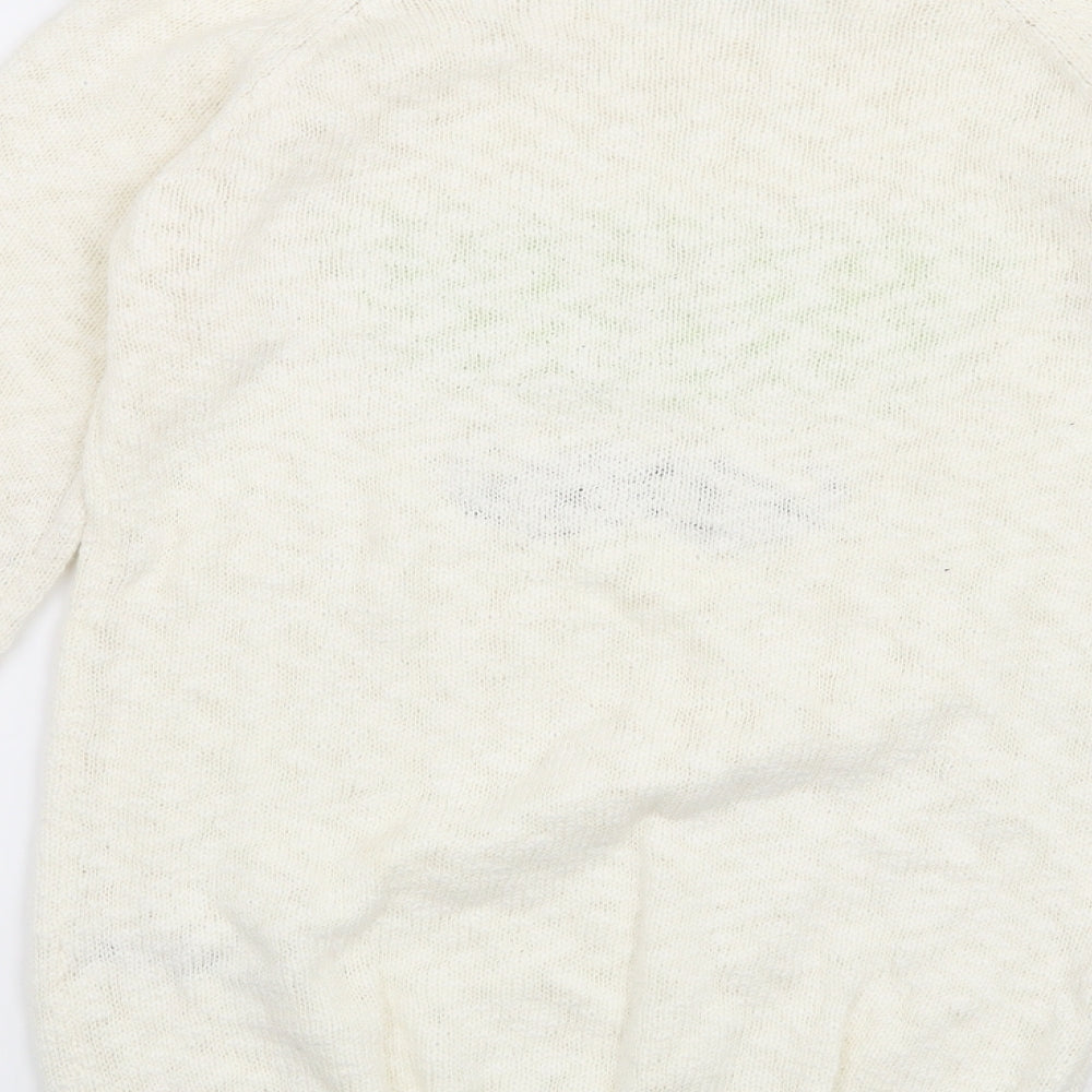 Brand and care label for George girls’ beige jumper, size 12-13, years - face