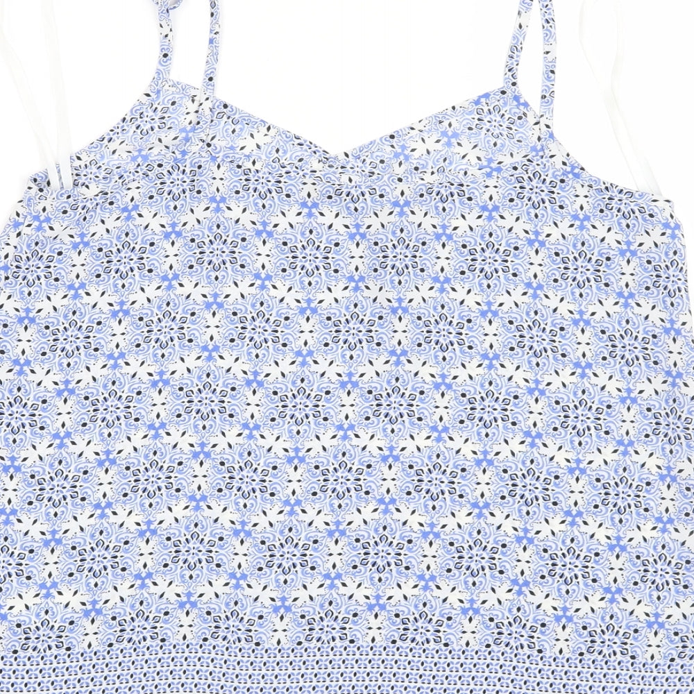 New Look Womens Blue Paisley Basic Blouse Size 8