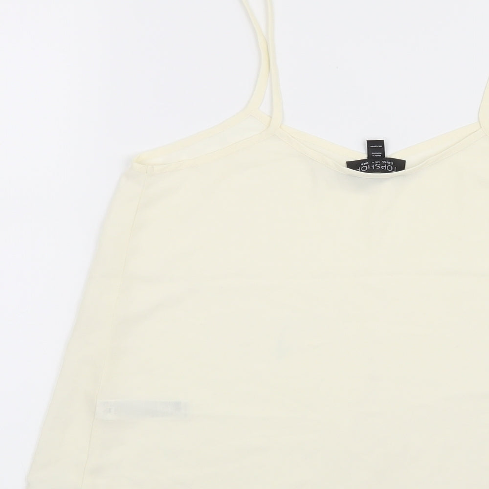 Topshop Womens Beige Basic Blouse Size 8