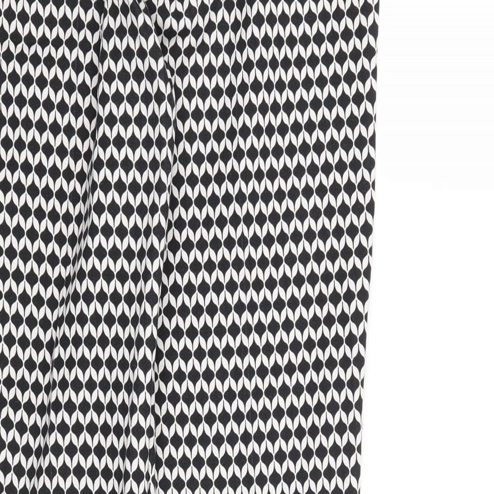 H&M Womens Black Geometric Trousers Size 10 L26 in
