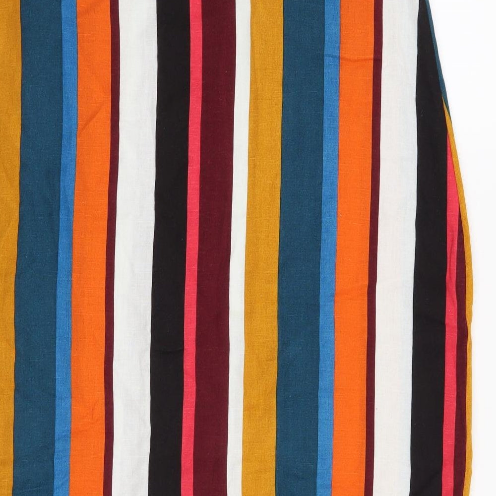 Preworn Womens Blue Striped Straight & Pencil Skirt Size 34 in