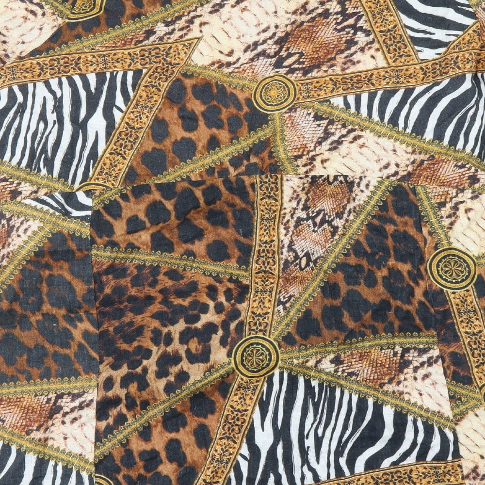 anna melan Womens Beige Animal Print Basic Blouse Size 2XL