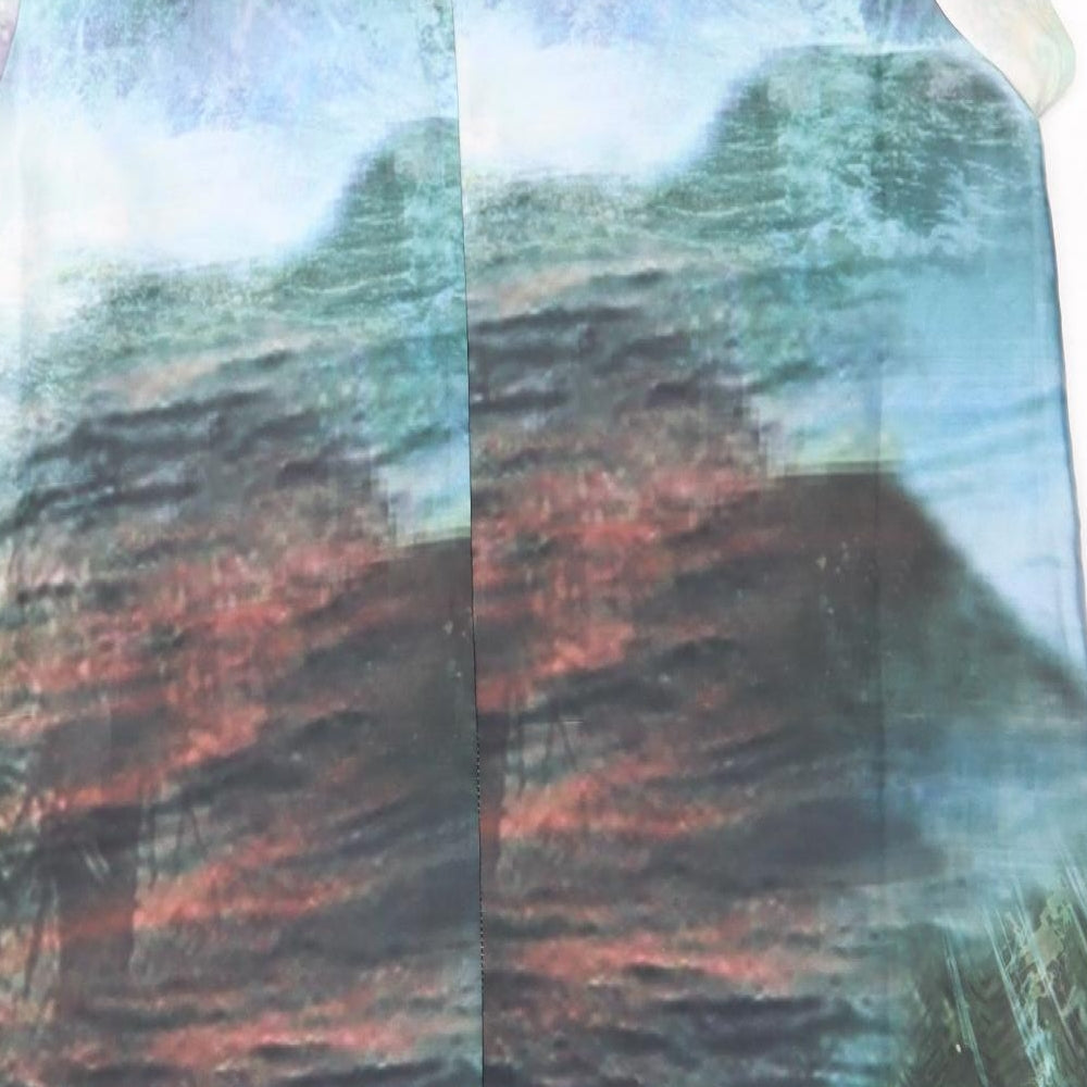 Fullcircle Womens Green Floral Basic Blouse Size 14