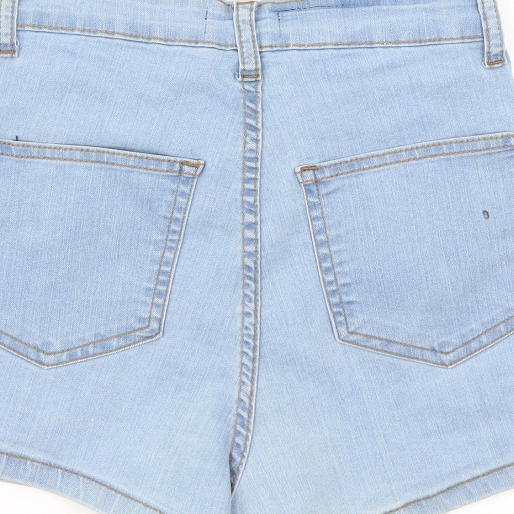 PRETTYLITTLETHING Womens Blue Cut-Off Shorts Size 4