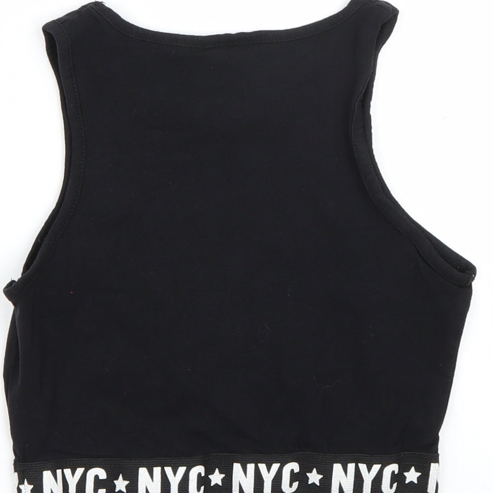 NYC Girls Black Basic Tank Size 10-11 Years