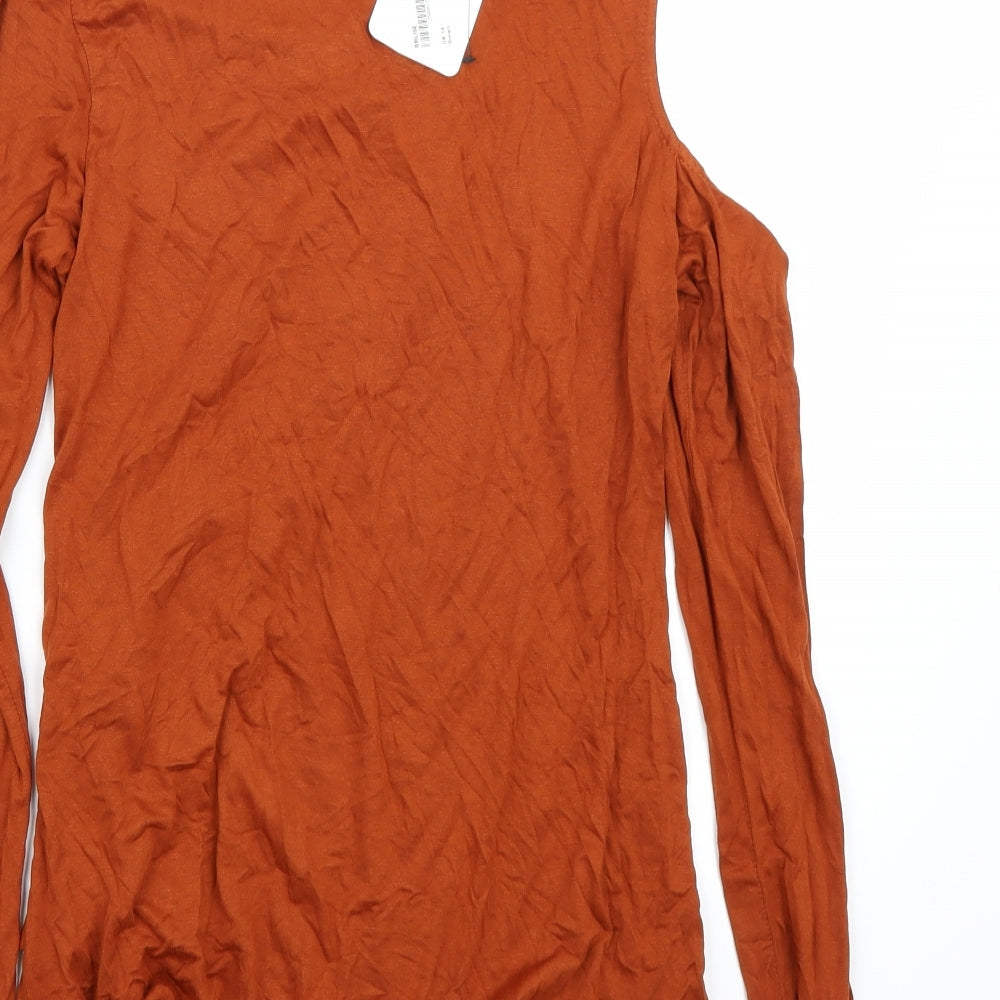 Blue Chameleon Womens Brown Basic Polo Size 14