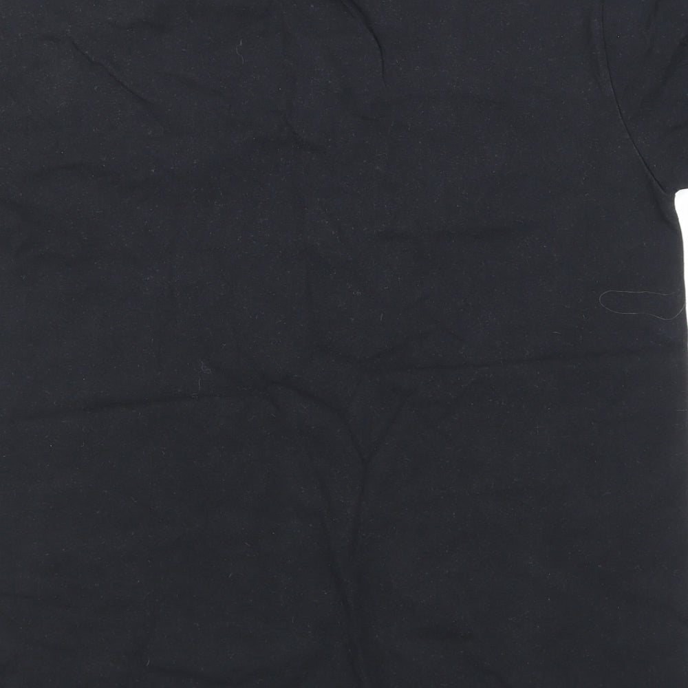 Gilden Womens Black Animal Print Basic T-Shirt Size M