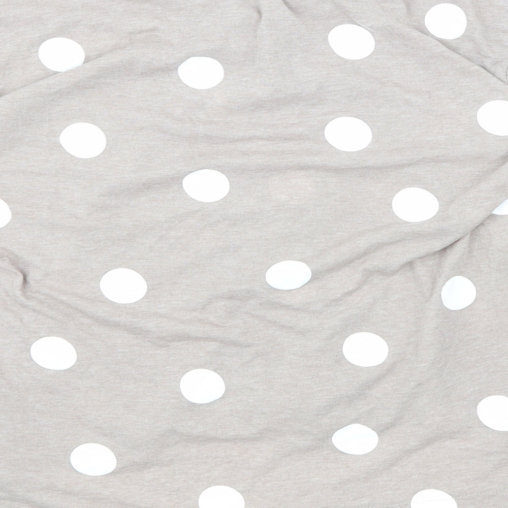 H&M Womens Beige Polka Dot Basic Button-Up Size M