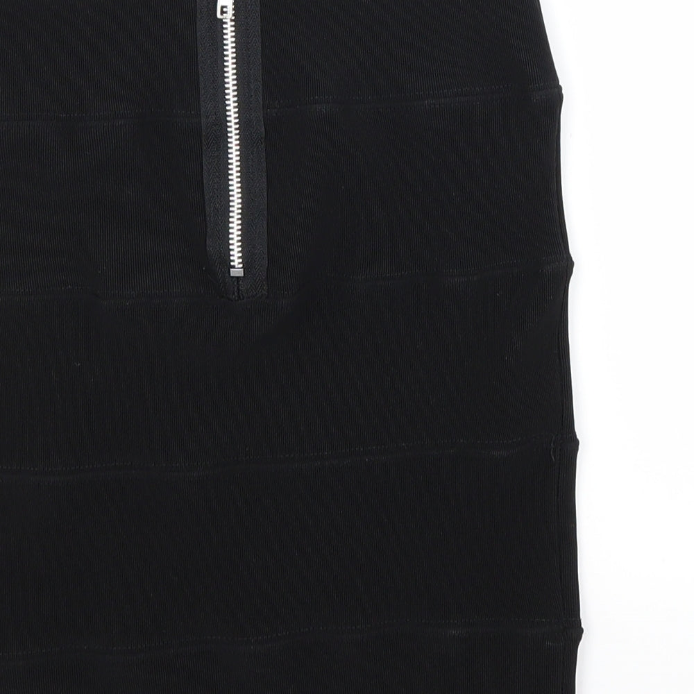 Preworn Womens Black Mini Skirt Size 8