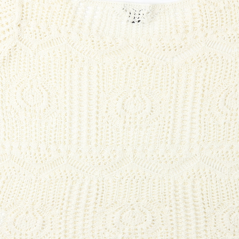 H&M Womens White Pullover Jumper Size L