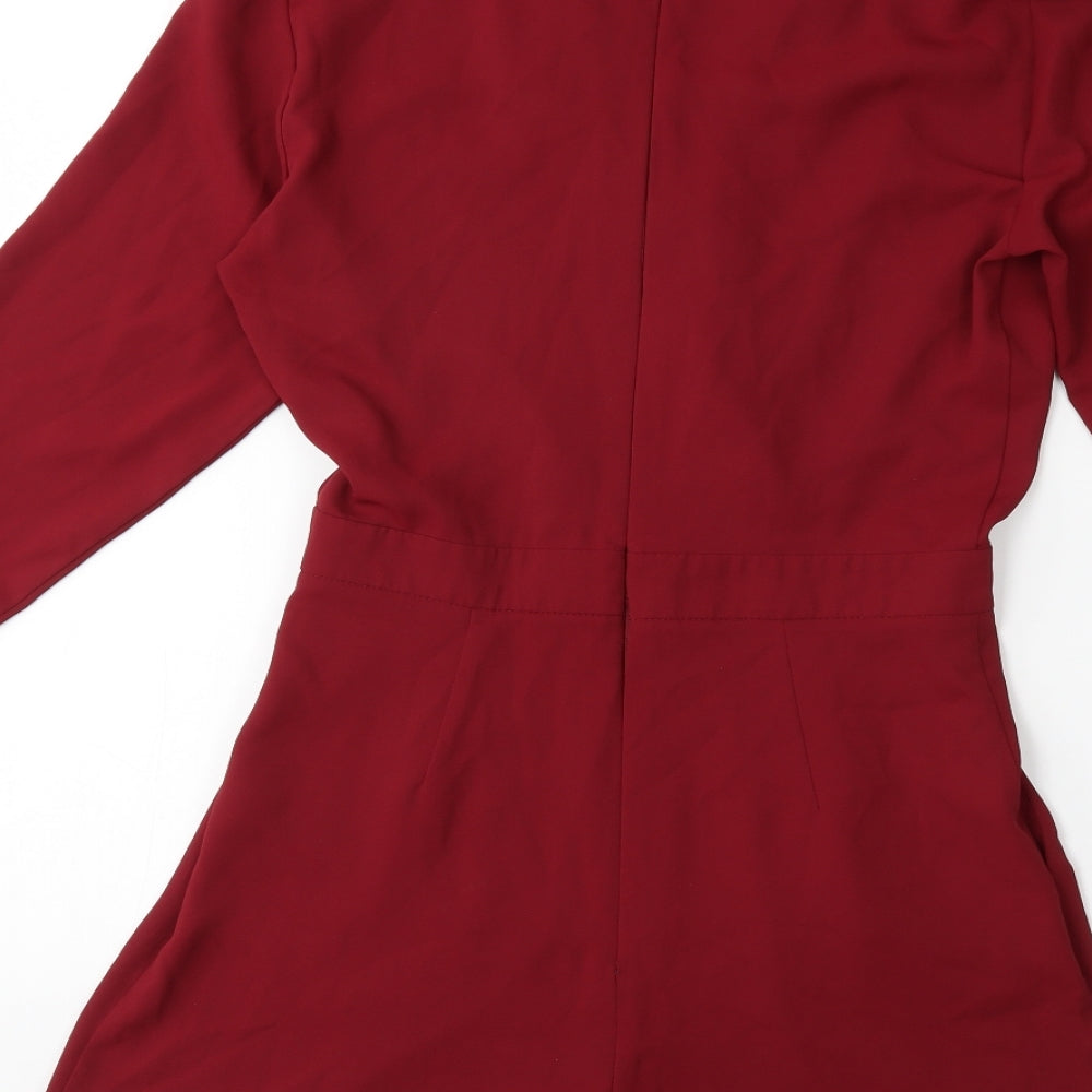 Topshop Womens Red Playsuit One-Piece Size 8