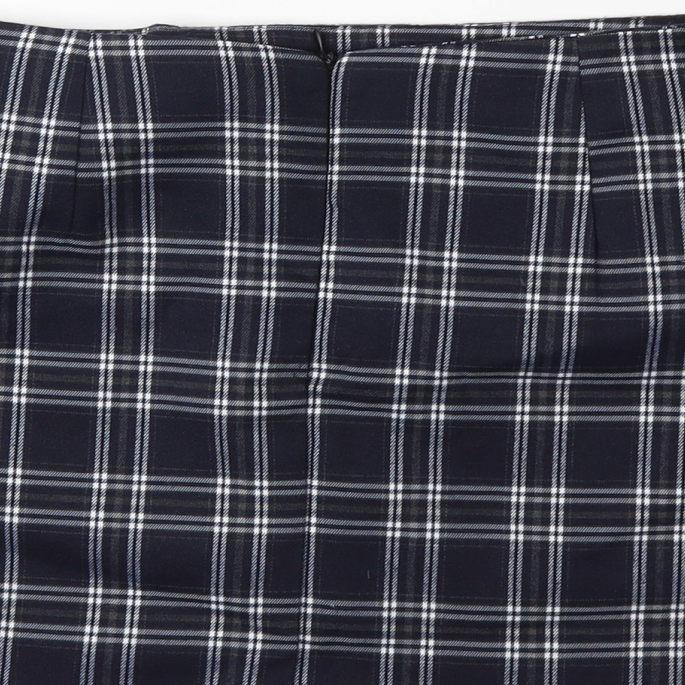 Preworn Womens Blue Check Mini Skirt Size 27 in