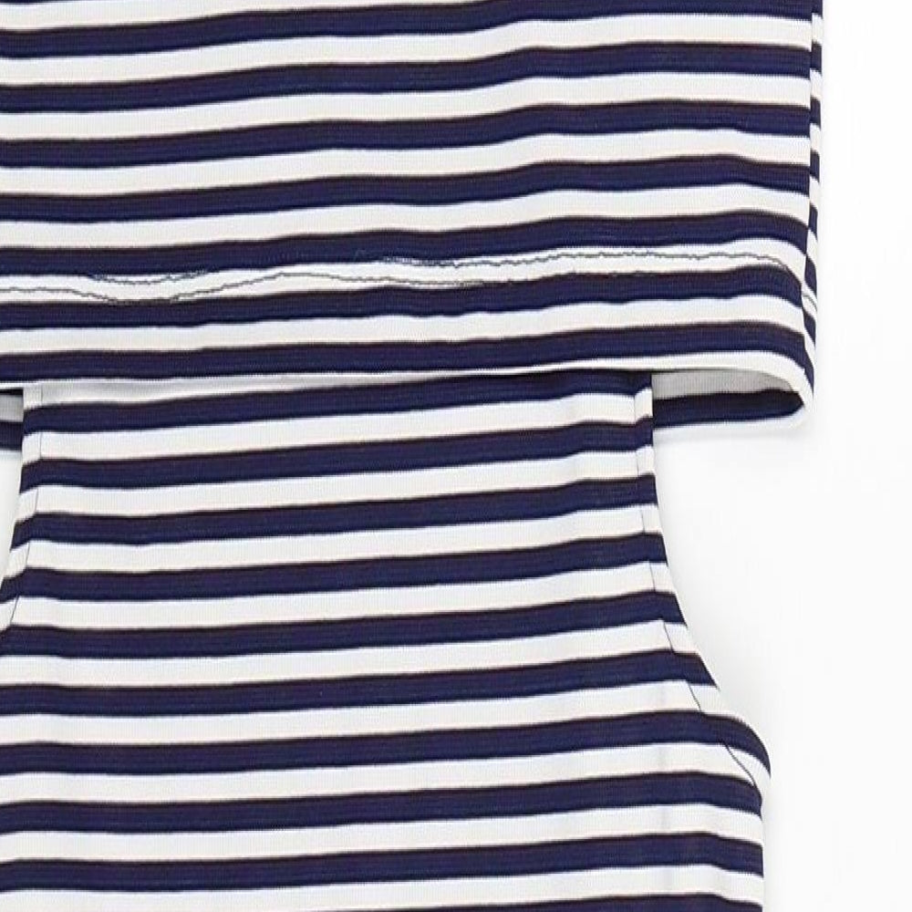 Topshop Womens Blue Striped Bodycon Size 10
