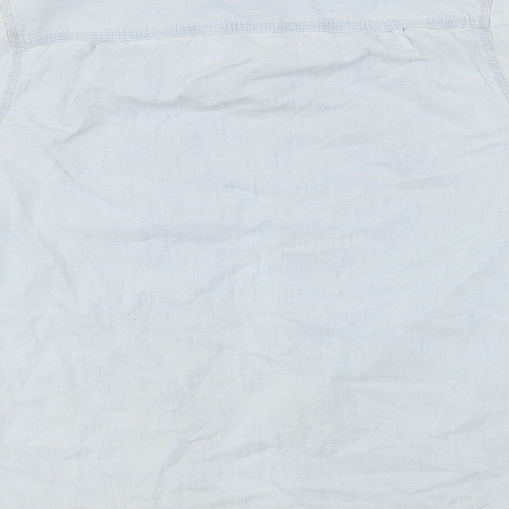 LOGG Womens Blue Basic Button-Up Size M