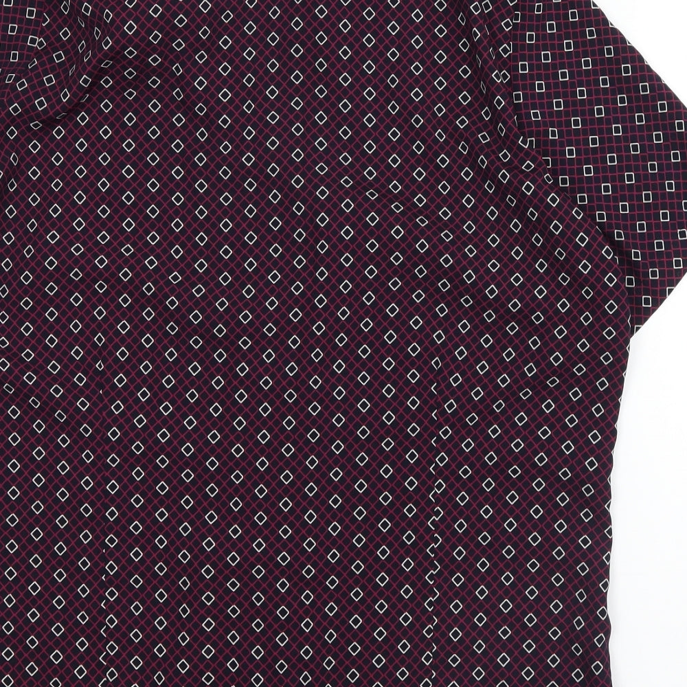 Vortex Womens Purple Geometric Basic Button-Up Size 14