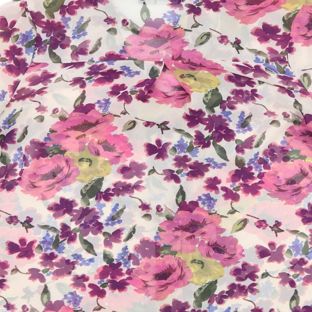 Atmosphere Womens Pink Floral Basic Blouse Size 10