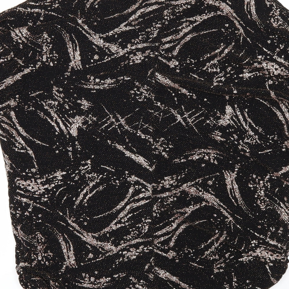 Quiz Womens Black Polka Dot Basic T-Shirt Size 12 - Cut Out Shoulder