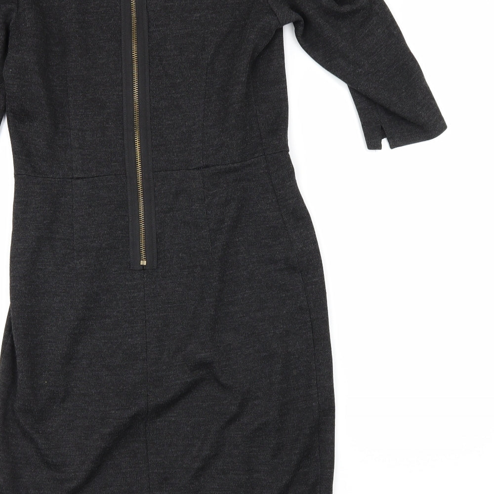Topshop Womens Grey Pencil Dress Size 10