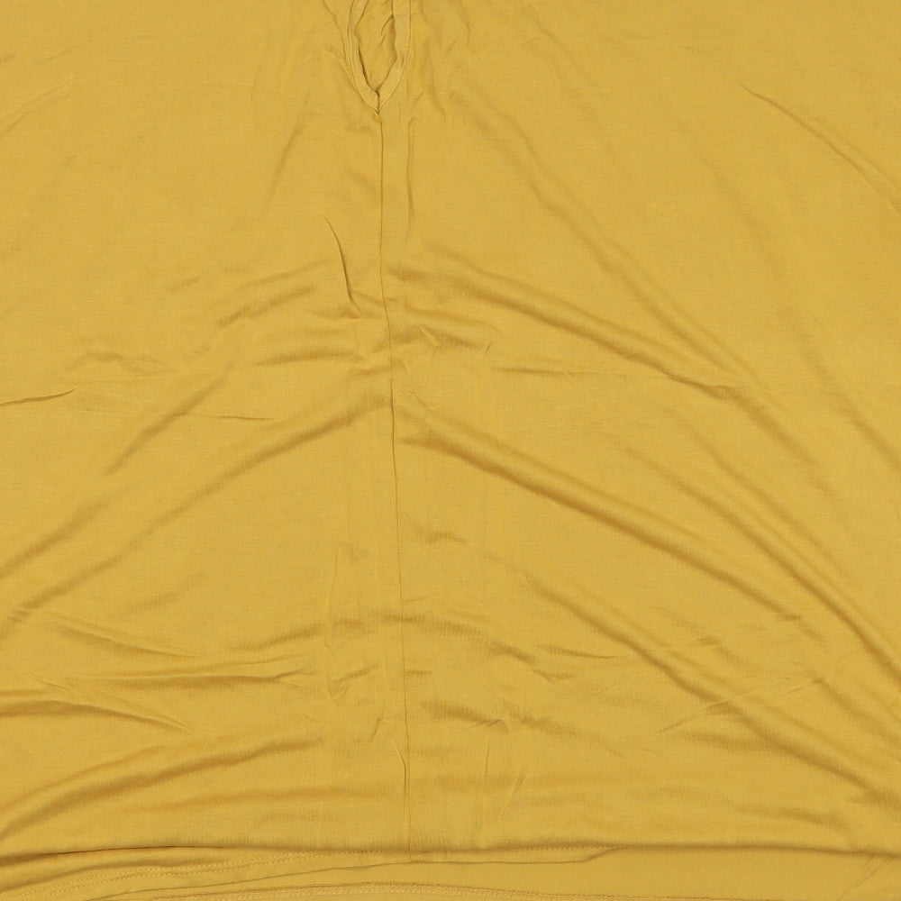 Emeliax Womens Yellow Basic Blouse Size L