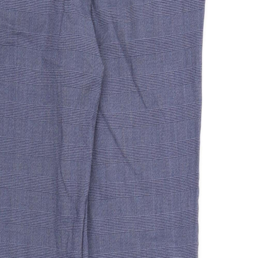 Marks & Spencer Mens Blue Check Rayon Dress Pants Trousers L31 in