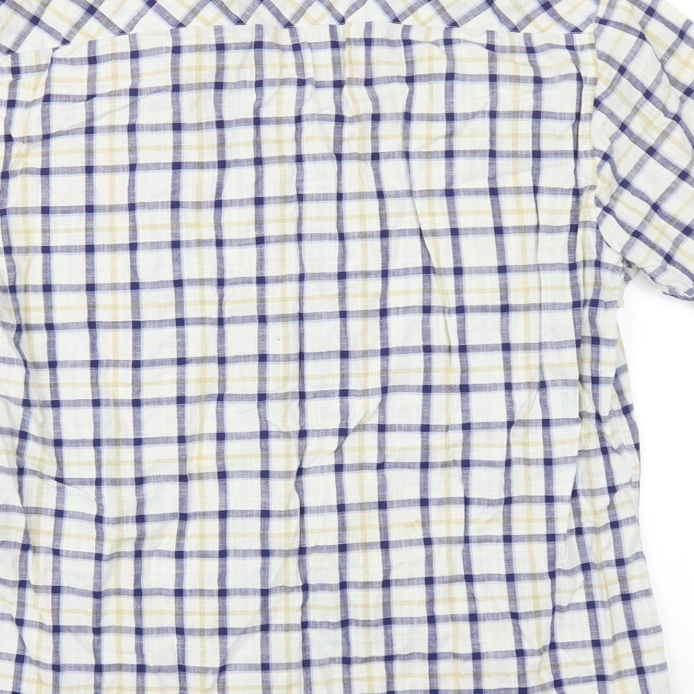 bare Mens Beige Plaid Button-Up Size L