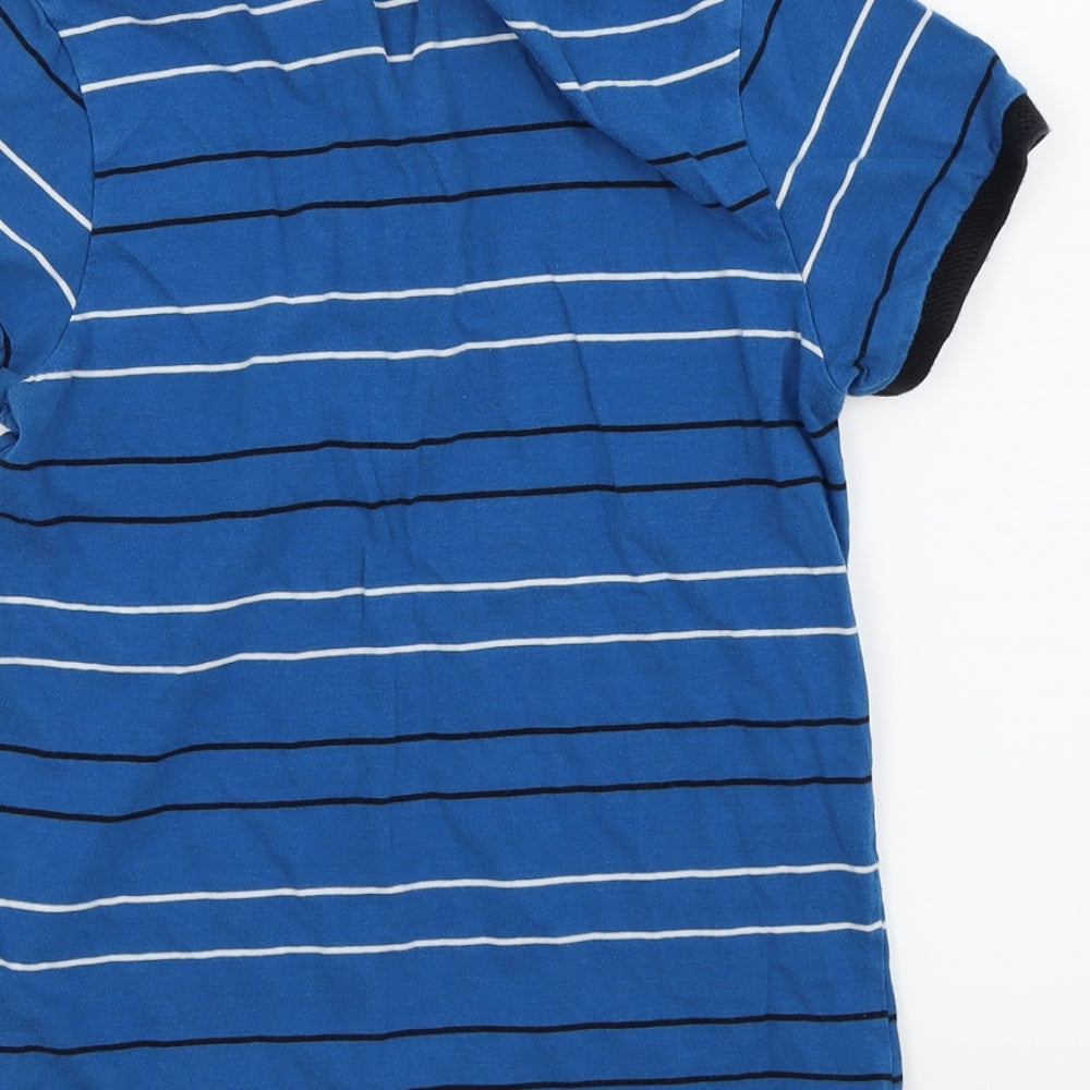 Blue Zoo Boys Blue Striped Basic Polo Size 9-10 Years
