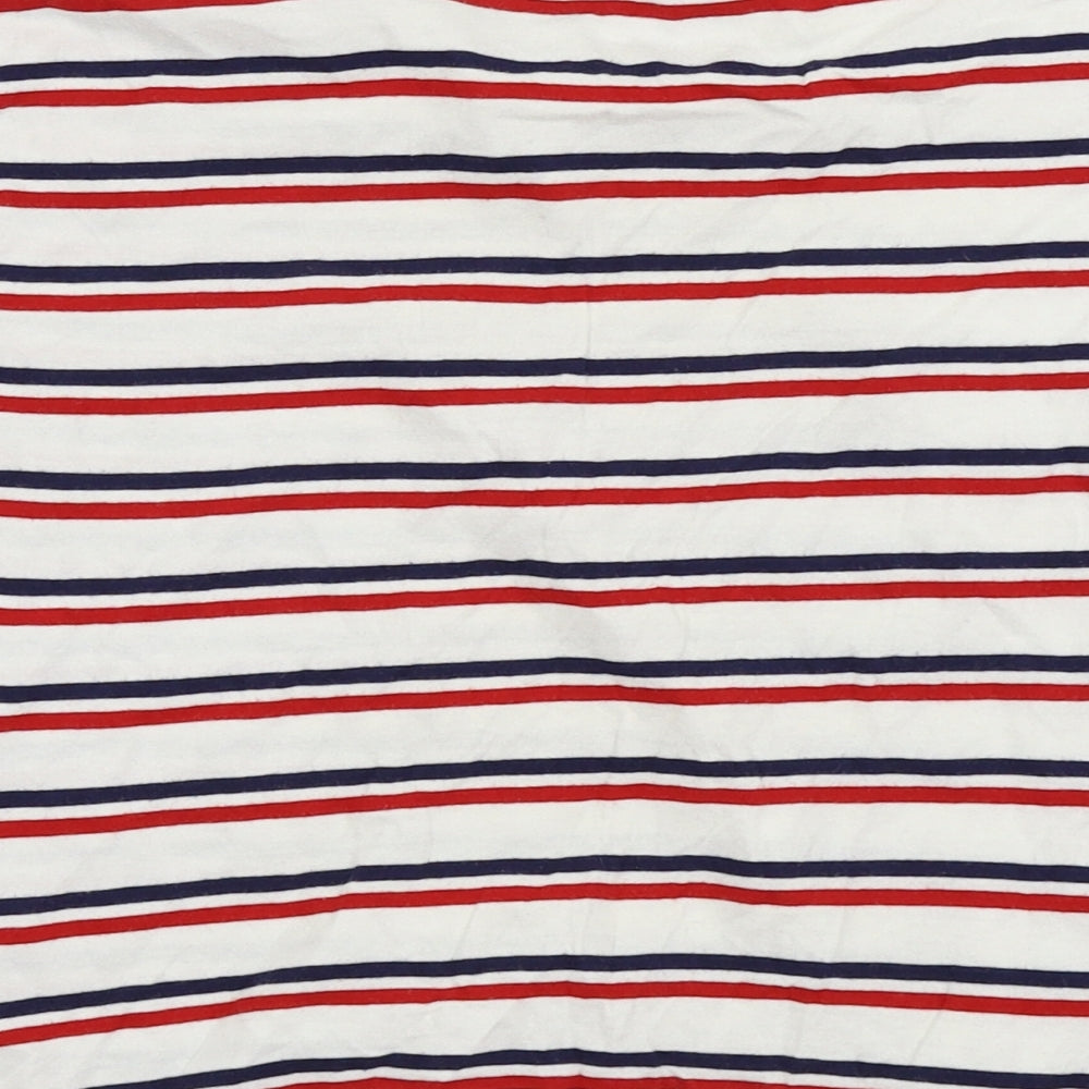 Divided by H&M Womens White Striped Basic Polo Size S