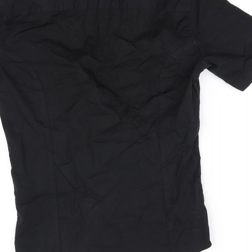 ASOS Womens Black Basic Button-Up Size S