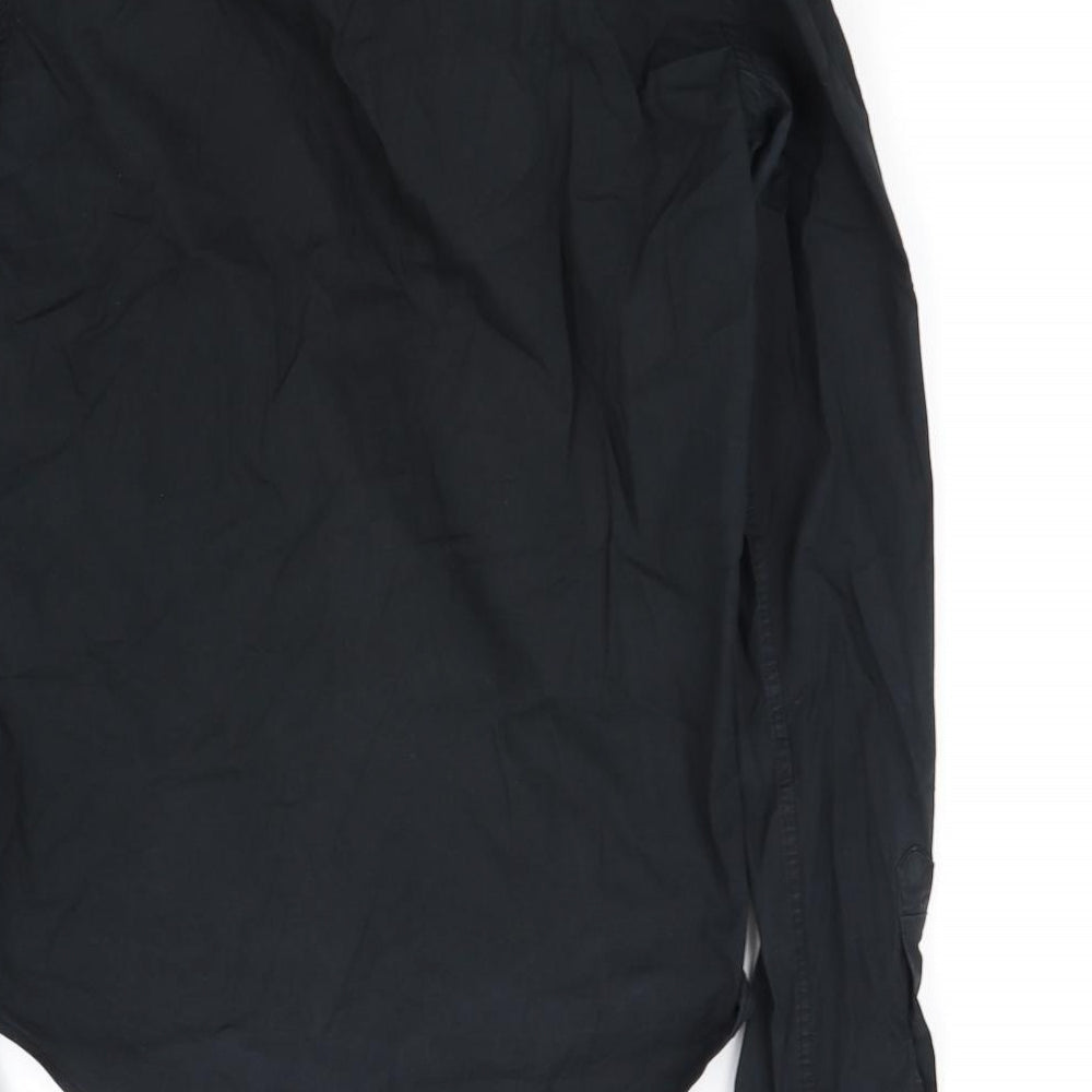 zara Womens Black Basic Button-Up Size S