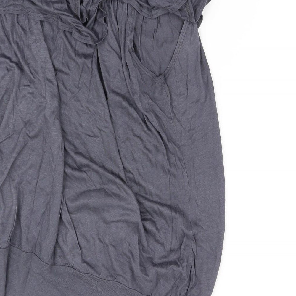 b sharp Womens Grey Basic Blouse Size M