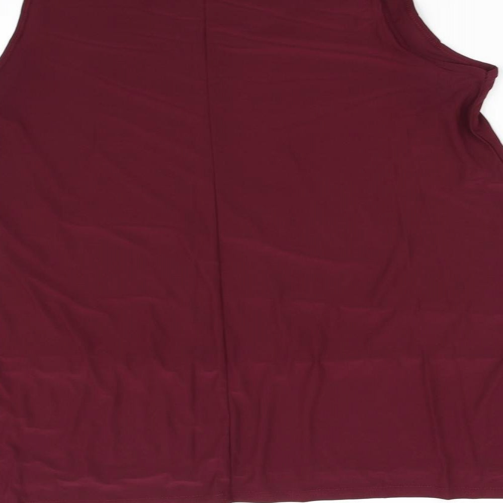 style Womens Red Basic Blouse Size L