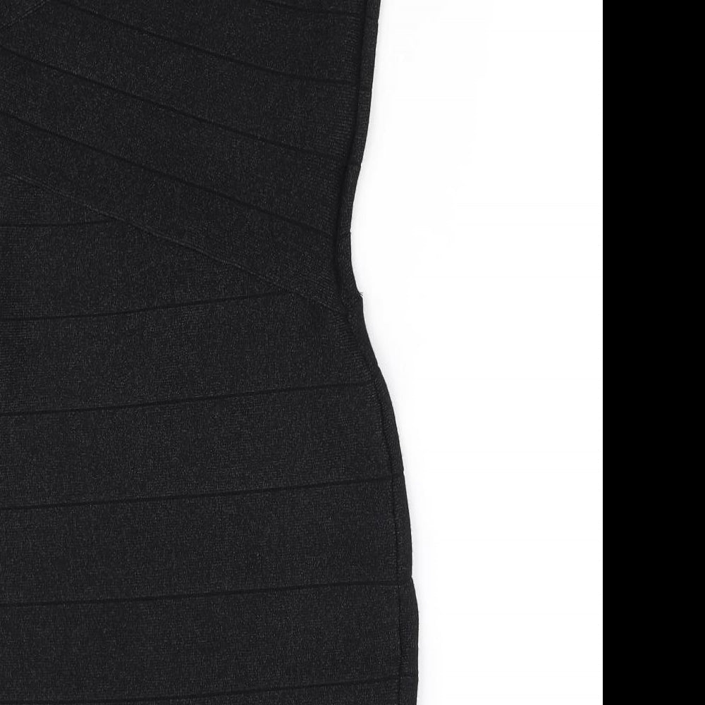 wow coulture Womens Black Houndstooth Fit & Flare Size S