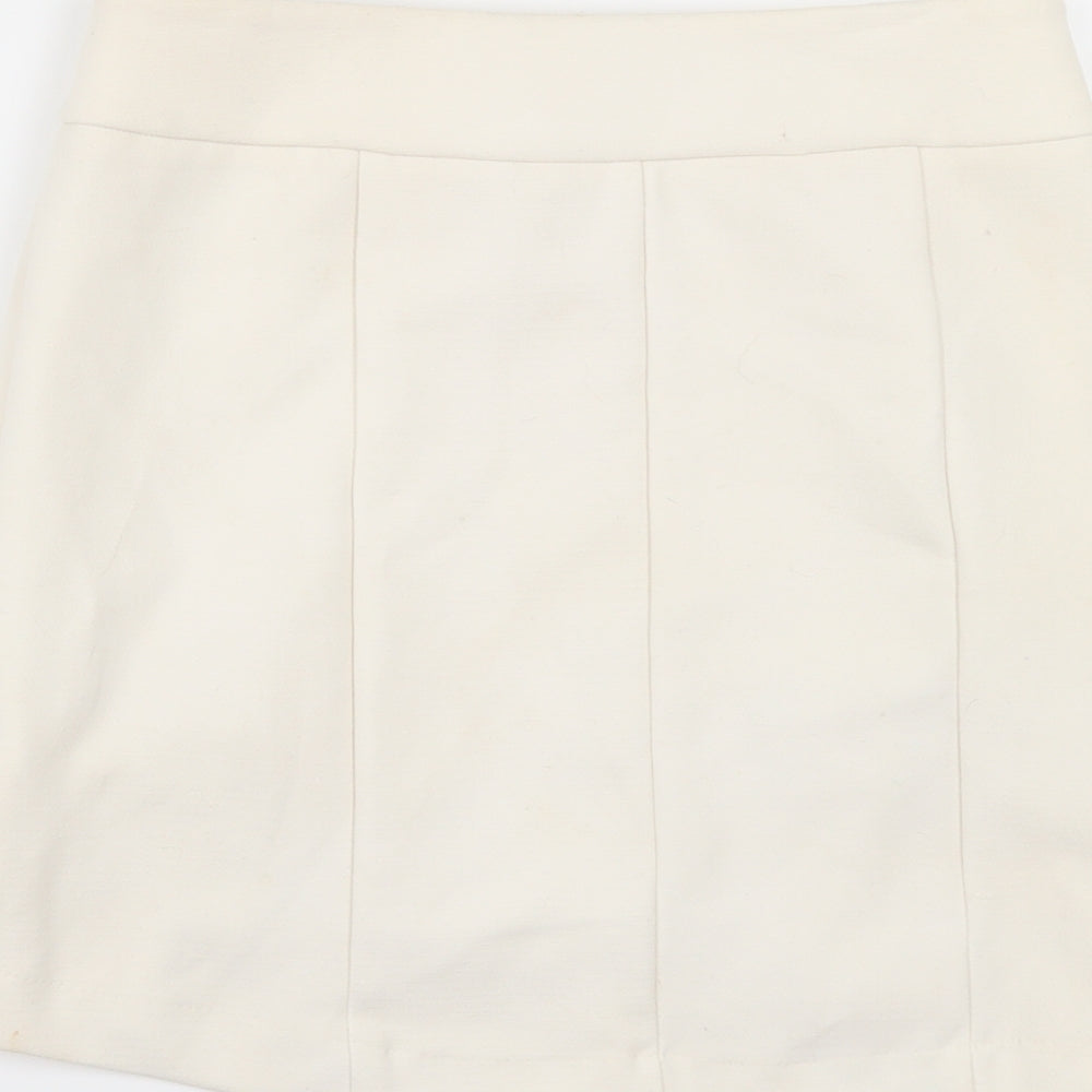 Preworn Womens Ivory Mini Skirt Size 30 in