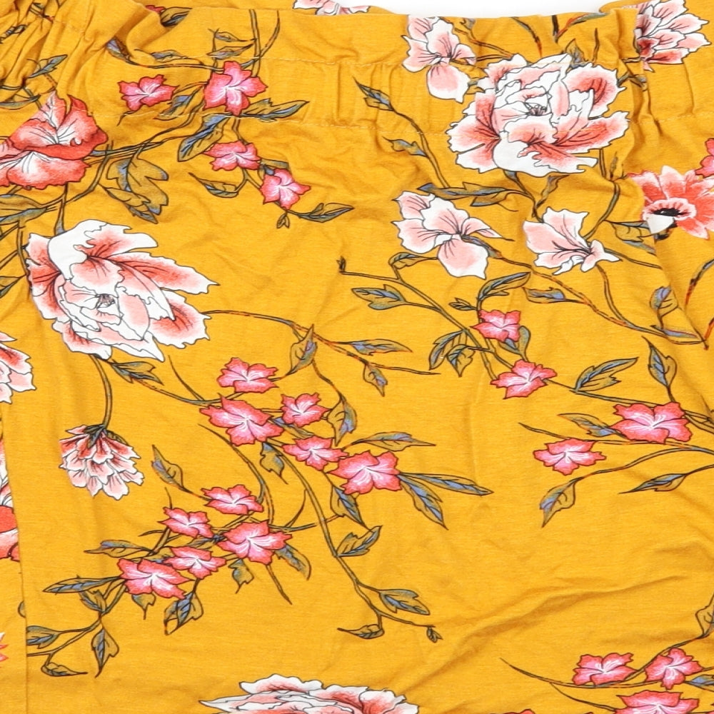 Primark Womens Yellow Floral Basic Blouse Size 10