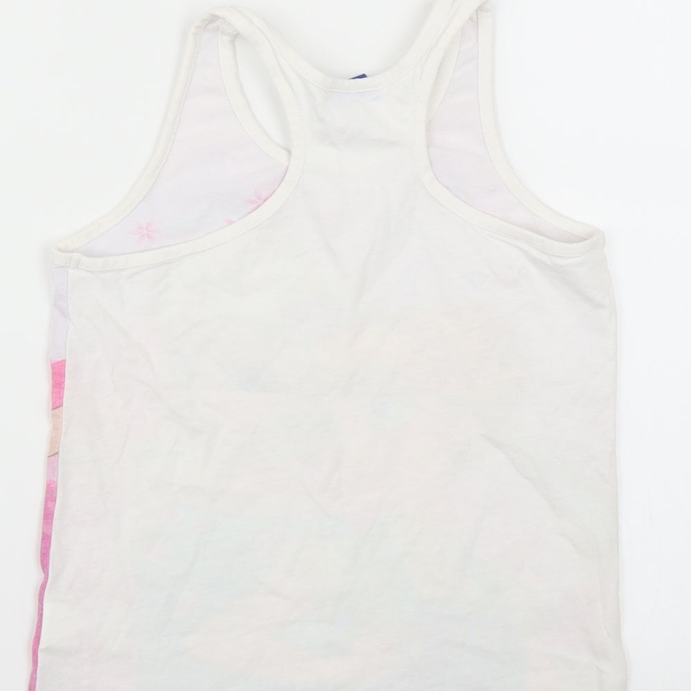 Disney Girls White Basic Tank Size 10 Years - frozen
