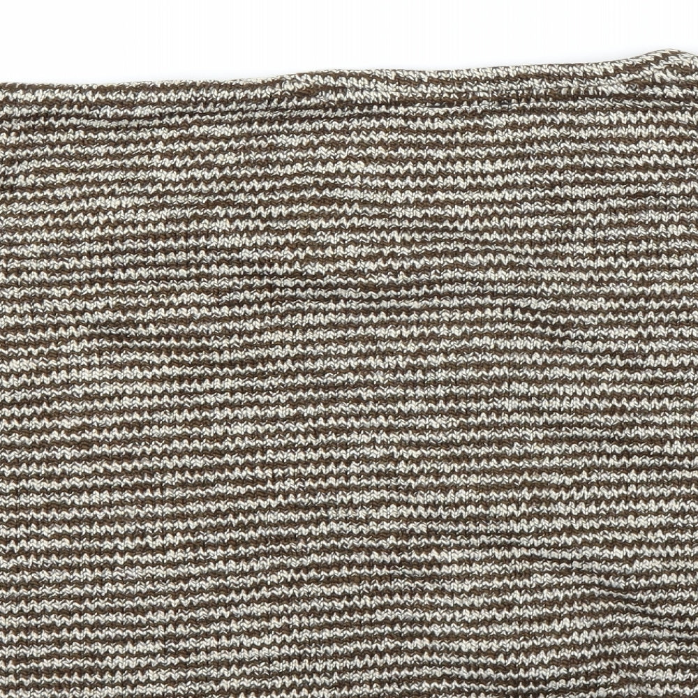 Marks & Spencer Womens Brown Striped Pullover Jumper Size XL