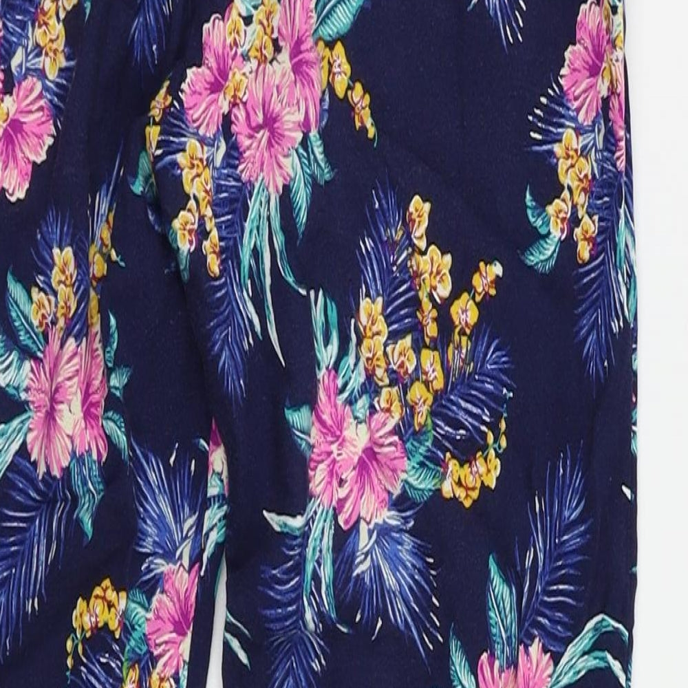 Primark Girls Blue Floral Chino Trousers Size 10-11 Years