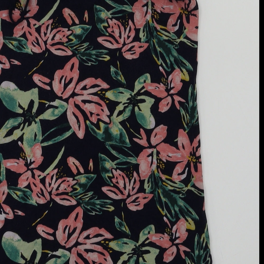 dunnes Womens Blue Floral Basic T-Shirt Size S